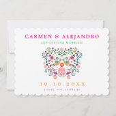 Invitation Fun Fiesta Mexicaine Flower Wreath Enregistrer la (Dos)