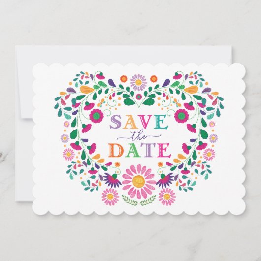 Invitation Fun Fiesta Mexicaine Flower Wreath Enregistrer la (Devant)
