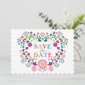 Invitation Fun Fiesta Mexicaine Flower Wreath Enregistrer la (Debout devant)