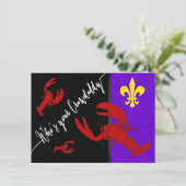 Invitation Fun Fleur De Lis Crawfish Boire (Debout devant)