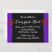 Invitation Fun Fleur De Lis Crawfish Boire (Dos)