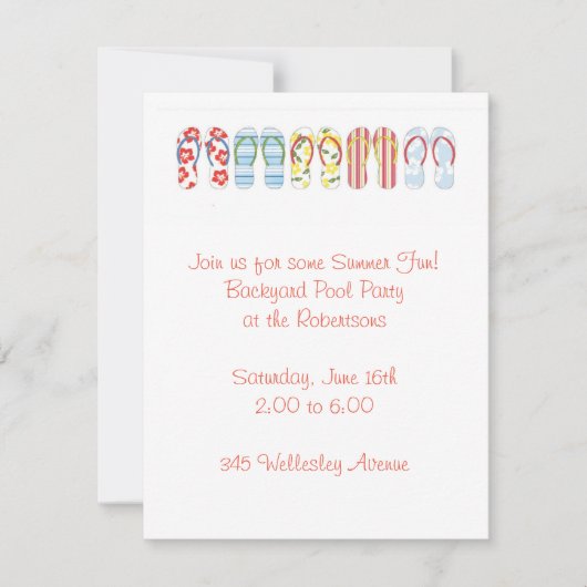 Invitation Fun Flip Flops (Devant)