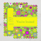 Invitation Fun Floral (Devant / Derrière)