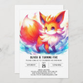 Invitation Fun Fox Anniversaire (Devant / Derrière)