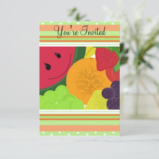 Invitation Fun Fruit Party (Debout devant)