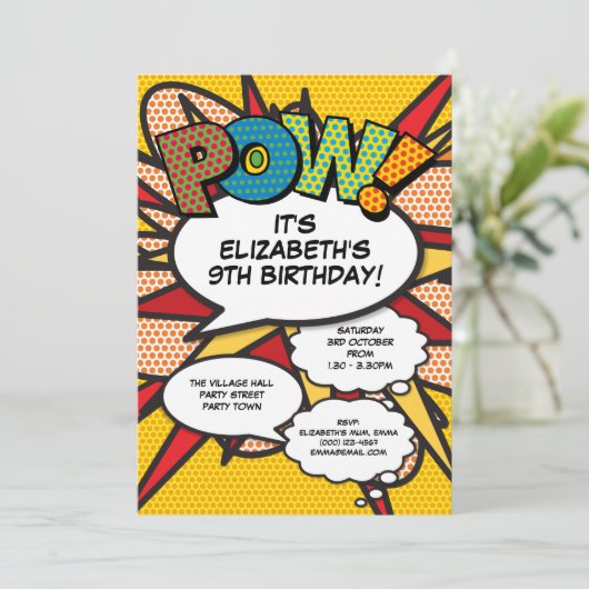 Invitation Fun Fun Birthday Party B.D.D. N'importe quel âge (Debout devant)
