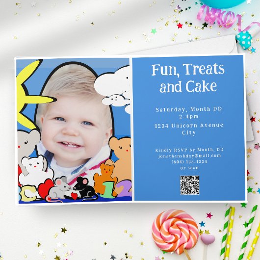 Invitation Fun Fun Cute Animaux Anniversaire