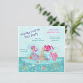 Invitation Fun Fun Fille Pink Coiffure Sirène maman & Me Pool (Debout devant)