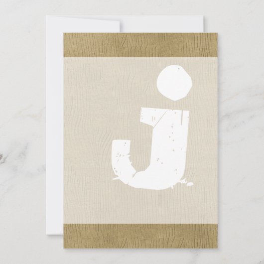 Invitation Fun & Funky Mongram Style Occidental Woodgrain (Dos)