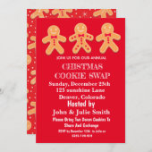 Invitation Fun Gingerbread Cookie Swap Christmas Party (Devant / Derrière)