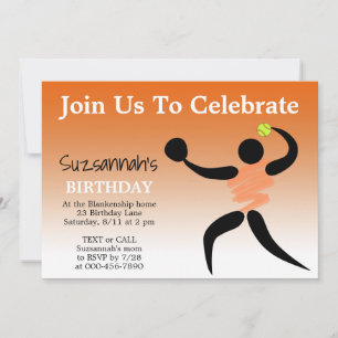 Invitation Fun Girls Softball Custom Anniversaire