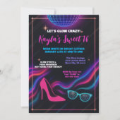 Invitation Fun Girly Glow in the Dark Sweet 16 Party (Devant)