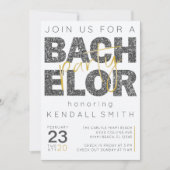 Invitation Fun Gold et Black Sparkelor Party (Devant)