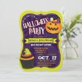 Invitation Fun Green & Purple Halloween Costume Party (Debout devant)