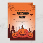 Invitation Fun Halloween Costume Party Invite Customizable  (Devant / Derrière)