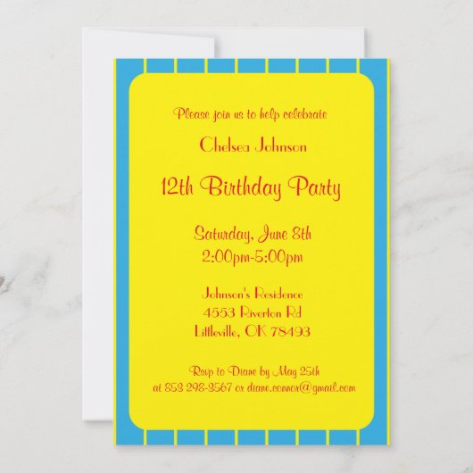 Invitation Fun Happy Birthday Party (Dos)