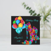 Invitation FUN High Heel Chaussures Balloons de fête d'annive (Debout devant)