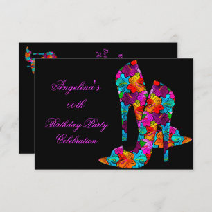 Invitation FUN High Heel Chaussures fête d'anniversaire