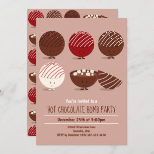 Invitation Fun Hot Chocolat Bomb Party