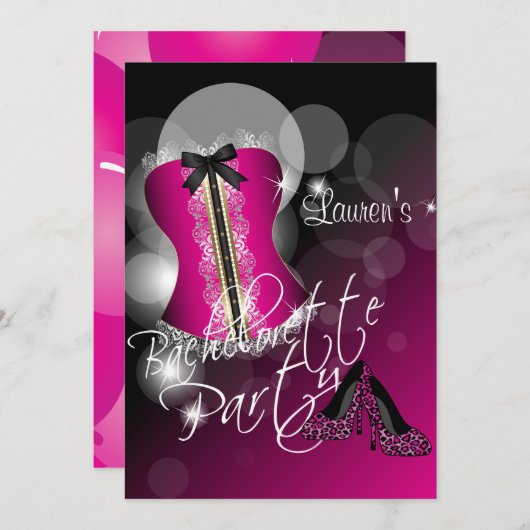 Invitation Fun Hot Pink (Devant / Derrière)