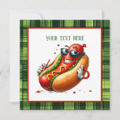 Invitation Fun hotdog amoureux fête (Devant)
