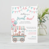 Invitation Fun Ice Cream Été 1er anniversaire fête (Debout devant)