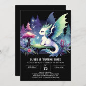 Invitation Fun Imaginaire Dragon Anniversaire (Devant / Derrière)