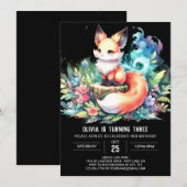 Invitation Fun Imaginaire Fox Anniversaire numérique (Devant / Derrière)