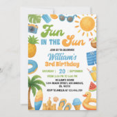Invitation Fun In The Sun Summer Beach Birthday (Devant)