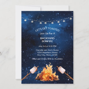 Invitation Fun Jardin cosmique Bonfire