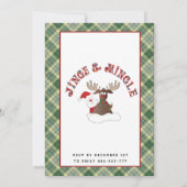 Invitation Fun Jingle & miner Père Noël rennes fête de vacanc (Dos)