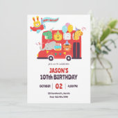 Invitation Fun kids animal fête (Debout devant)