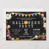 Invitation Fun Kids Coloré Halloween Party (Devant)