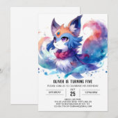 Invitation Fun Kids Fox Anniversaire (Devant / Derrière)