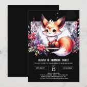 Invitation Fun Kids Fox Anniversaire numérique (Devant / Derrière)