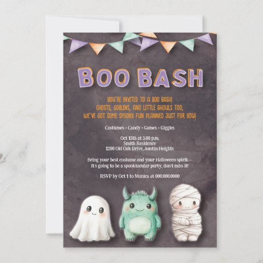 Invitation Fun Kids Halloween (Devant)