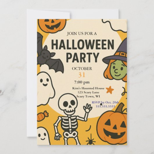 Invitation Fun Kids Halloween (Devant)