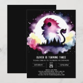 Invitation Fun Kids Lion Anniversaire (Devant / Derrière)