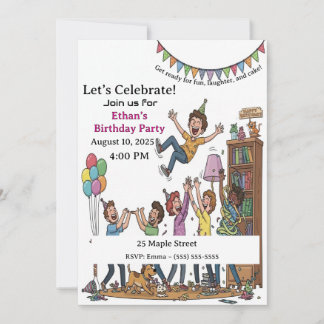 Invitation Fun Kids Party Celebration Personalized Birthday I