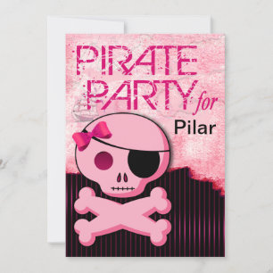 Invitation Fun Kids Pirate Girl - "Pirate Baby!" Parti