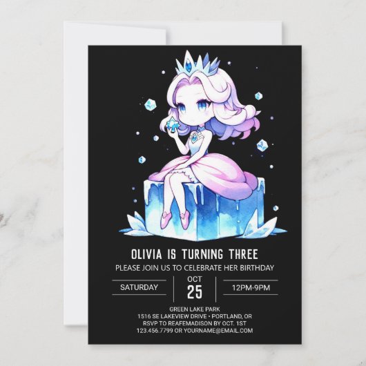 Invitation Fun Kids Princess Anniversaire (Devant)