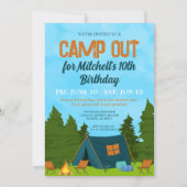 Invitation Fun Kids Tent Camp Out Anniversaire (Devant)