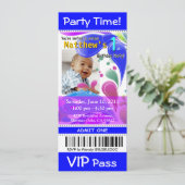 Invitation Fun Kids VIP Pass Événement Billet Photo Party (bl (Debout devant)