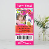 Invitation Fun Kids VIP Pass Événement Billet Photo Party fus (Debout devant)