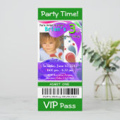 Invitation Fun Kids VIP Pass Événement Billet Photo Party (ve (Debout devant)