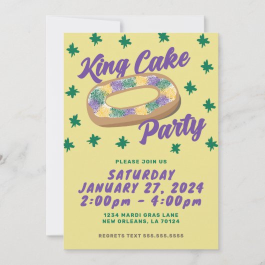 Invitation Fun King Cake Party (Devant)