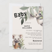 Invitation Fun Koala Ours Beige Oh Garçon! Baby shower (Devant)