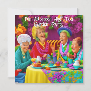 Invitation Fun Ladies Afnoon High Tea Garden Party 3
