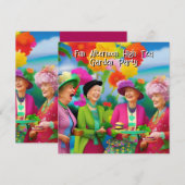 Invitation Fun Ladies Afnoon High Tea Garden Party 5 (Devant / Derrière)