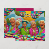 Invitation Fun Ladies Afnoon High Tea Garden Party 6 (Devant / Derrière)